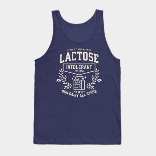 Lactose Intolerant Funny Cringy Gift For Friends Milk Free Lactose Tolerant, Meme Gen Z Teenager Allergy LMAO Tank Top